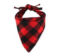 Hrlace Pañuelo para perros a cuadros, pañuelo clásico para perros, bandana de algodón, pañuelo para cachorros, triángulos, bufanda para perros y gatos pequeños, grandes, medianos y rojos y negros