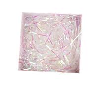 Hrlace Papel triturado de 200 g, material de relleno para regalo, Raffia Hamper Shreds de plástico PP, blanco, papel de seda transparente, papel brillante de seda para manualidades, embalaje de 200 g