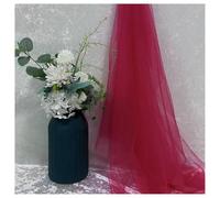 Hrlace Telas de tul para manualidades, por metros, tela de tul suave, ancha, 160 cm, tela decorativa de tul para costura, boda, arco, fiesta, manualidades, cortina, vestido, decoración, A21, rojo vino
