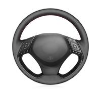 HRLKW Funda for volante cosida a mano for C-HR CHR 2016-2020. Cuero sintético negro transpirable y antideslizante.(Yellow Thread)