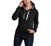HRM Chaqueta F Sudadera con Capucha, Negro, M para Mujer