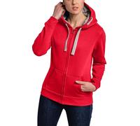 HRM Chaqueta con Capucha para Mujer I Chaqueta con Capucha Forro Interior de Contraste I Basic Hoodie con Cremallera I Zip Hoodie I Top Top de Mujer sostenible, Frambuesa, XL