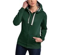 HRM Chaqueta F Sudadera con Capucha, Verde Botella, L para Mujer
