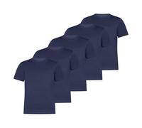 HRM Pack de 5 Camisetas Unisex para niños de Luxury Roundneck Tees (Organic), Azul Marino, 13-14 Años