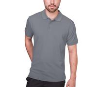 HRM Polo Pesado para Hombre, de 100% algodón, Lavable hasta 60 °C, Ropa de Trabajo, Gris, XXXXXXL