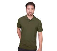 HRM Polo Pesado para Hombre, de 100% algodón, Lavable hasta 60 °C, Ropa de Trabajo, Verde Oliva, M