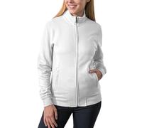 HRM Sudadera para Mujer con Cremallera Completa, de Comercio Justo, 360 g/m², de 70% algodón y 30% poliéster Reciclado, Blanco, M