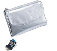 HRMCMX Cartera unisex de piel de guijarro, carteras pequeñas para mujer, monedero de piel auténtica con tarjetero de crédito, monedero plegable multicolor delgado para hombres y mujeres, uso diario