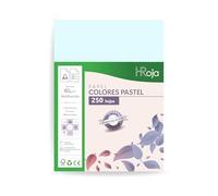 HRoja - Folios Colores Pastel A4 80 gr, 250 hojas, Papel Multifunción apto Impresoras Inkjet y Láser - 210 x 297 mm - Ideal para Oficina, Hogar, Manualidades y Origami (Azul Pastel)