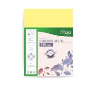 HRoja - Folios Colores Pastel A4 80 gr, 250 hojas, Papel Multifunción apto Impresoras Inkjet y Láser - 210 x 297 mm - Ideal para Oficina, Hogar, Manualidades y Origami (Amarillo Pastel)