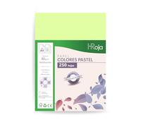 HRoja - Folios Colores Pastel A4 80 gr, 250 hojas, Papel Multifunción apto Impresoras Inkjet y Láser - 210 x 297 mm - Ideal para Oficina, Hogar, Manualidades y Origami (Verde Pastel)