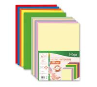 HRoja - Folios Colores Pastel + Intensos A4 80 gr, 200 hojas, Papel multifunción apto para Impresoras Inkjet y Láser - 210 x 297 mm - Ideal para Oficina, Hogar y Proyectos Artísticos como Origami