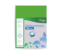 HRoja - Papel A4 Colores 80 gr, 500 hojas - Hecho en Europa - Folios Colores Multifunción para Impresora Inkjet y Láser | Ideal para Oficina, Hogar y Manualidades (500, Verde Intens)