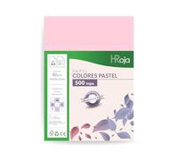 HRoja - Papel A4 Rosa Pastel 80 gr, 500 hojas - Hecho en Europa - Folios Colores Pastel para Impresora Inkjet y Láser | Ideal para Oficina, Hogar y Manualidades