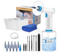 Hronta - Kit de eliminación de cera de oídos, limpiador eléctrico de oídos, seguro y eficaz, kit de limpieza de oídos con 4 modos de presión, kit de eliminación de cera de oídos con luz, herramienta