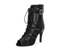 HROYL Botas de Danza Latino Mujer Salsa Zapatos de Baile de Salon con Cordones,M052-Negro-9, 40.5 EU