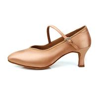 HROYL Zapatos de Baile Latino Mujer Salsa Profesional Tango Bachata Flamenco Zapatos de Baile de Salon,WX138-6.5 Beige 37.5 EU
