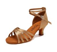 HROYL Zapatos de Baile Latino Mujer Salsa Tango Bachata Vals Zapatos de Baile de Salon,213-Beige-5, EU 36.5