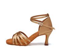 HROYL Zapatos de Baile Latino Mujer Salsa Tango Bachata Vals Zapatos de Baile de Salon,213-Beige-7, EU 38.5