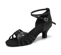 HROYL Zapatos de Baile Latino Mujer Salsa Tango Bachata Vals Zapatos de Baile de Salon,213-Negro-5,EU 37.5
