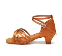 HROYL Zapatos de Baile Latino Niña Zapatos Baile Salsa y Bchata de Salon Marrón XGG 31 EU