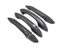 HRQCTIM Embellecedor De Manija De Puerta Exterior Estilo Fibra De Carbono Cromado ABS Para Hyundai Para Tucson 2022-2023 (con Volante A La Izquierda) (Carbon Fiber Black)