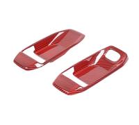 HRQCTIM Para Jeep Para Wrangler JL Para Gladiator JT 2018-2023 Manija Interior De La Puerta Del Coche Pegatina De Cuenco Decoración Cubierta Embellecedora (Red Carbon-2Doors)