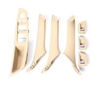 HRQCTIM Para Serie 5 F10 F18 Unidad Izquierda LHD 2010-2016 Manija De Puerta Interior De Coche Placa Cubierta Decorativa 7 Uds (Beige)