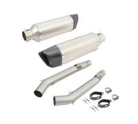 HRQCTIM Tubo Escape Motocicleta para Suzuki para V-Strom 1000 DL1000 1000 para Vstrom 2002-2013 Escape Moto Escape Tubo Middle Link con Silenciador Tubo Escape Motocicleta(A)