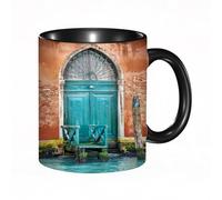 HRRASFAZF Taza divertida de cerámica de 11 onzas,Venecia, edificio antiguo con puerta de entrada antigua, ciudad sobre el,Tazas Originales de Desayuno - Graciosos Ideas para Regalos - Cerámica 330 ml