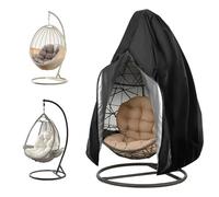 HRS Funda para sillón colgante para exteriores, tela Oxford 210D, impermeable, resistente al invierno, antiUV, funda protectora para silla colgante con cremallera y cordón, 190 x 115 cm