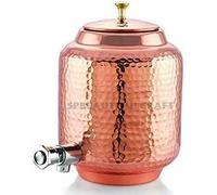 HRS India - Dispensador de agua martillada de cobre puro, jarra Matka Pot Ayurveda beneficios para la salud, 4 litros
