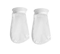 HRTFILTERS Paquete de 2 anillos de 50/100/200/300/400/500 micrones, malla de nailon corta de 9 pulgadas, bolsa de filtro de 4 pulgadas para acuarios marinos (paquete de 2, 300 micrones 4" x 9")
