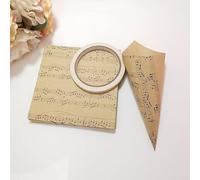 HRTLSS 50 piezas de papel kraft plegable con patrón de notas musicales, conos de papel de azúcar, conos, ramo, caramelos, bolsas de chocolate, para decoración de cumpleaños, boda, fiesta