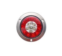 HRTLSS Luz Trasera antiniebla 1/2/4x Luz Trasera Redonda 12V/24V Parada De Freno Camión Señal Marcha Atrás Remolque Coche Trasero(1pc Red White)