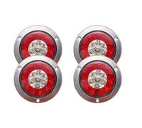 HRTLSS Luz Trasera antiniebla 1/2/4x Luz Trasera Redonda 12V/24V Parada De Freno Camión Señal Marcha Atrás Remolque Coche Trasero(4pcs Red White)