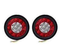 HRTLSS Luz Trasera antiniebla Luz De Doble Color Dinámica 12V-24V Redonda 16 4 Pulgadas Freno Trasero Parada Giro Lateral Camión Advertencia Individual(2pcs Red wihte)