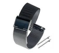 HRTUFN Correa de reloj liberación rápida uso general, correas acero inoxidable, correa milanesa universal 18 mm, 20 y 22(schwarz,22mm)