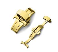 HRTUFN MIUYTRN Hebilla automática de Acero Inoxidable for Correa de Reloj de 16 mm, 18 mm, 20 mm, 22 mm y 24 mm. Herramienta de reemplazo. cuicui(Gold,22mm)