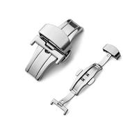 HRTUFN MIUYTRN Hebilla automática de Acero Inoxidable for Correa de Reloj de 16 mm, 18 mm, 20 mm, 22 mm y 24 mm. Herramienta de reemplazo. cuicui(Silver,18mm)