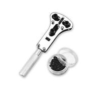 HRTUFN MIUYTRN Herramienta de reparación de Relojes, Resistente al Agua, Tornillo, abridor de Caja Trasera Ajustable, Llave extractora, Prensa de batería, Cierre cuicui(55mm Sliver)