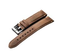 HRTUFN Pulsera de piel vaca con cabeza marrón, hecha a mano, correa auténtica Caballo Loco vintage, 18 mm, 19, 20, 21 y 22(B-brown,20mm)