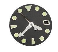 HRTUFN WCC00816 Esfera de 28,5 mm for Reloj NH35 + Juego manecillas Luminosas Verdes BGW9/C3, Accesorios for reparación Movimiento mecánico(Schwarz)