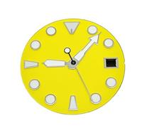 HRTUFN WCC00816 Esfera de 28,5 mm for Reloj NH35 + Juego manecillas Luminosas Verdes BGW9/C3, Accesorios for reparación Movimiento mecánico(Yellow)