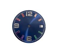 HRTUFN WCC00816 Esfera de Reloj 28,5 mm con marcadores Diamantes Colores Sunburst for Movimiento automático NH35/NH36, Accesorios Mod, manecillas luminiscencia Verde(A4 Blue)