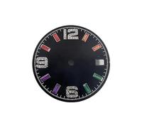 HRTUFN WCC00816 Esfera de Reloj 28,5 mm con marcadores Diamantes Colores Sunburst for Movimiento automático NH35/NH36, Accesorios Mod, manecillas luminiscencia Verde(A2 Black)