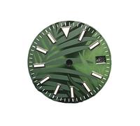 HRTUFN WCC00816 Esfera de Reloj 28,5 mm con Superficie Texturizada Hoja, esferas Luminosas Azules y Verdes, Accesorios for Movimiento 8215 ETA 2836(Verde)