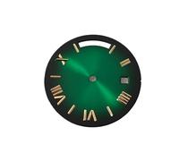 HRTUFN WCC00816 Esfera de Reloj 30,8 mm con Escala números Romanos y Fecha. Accesorio modificación for Movimiento 8285(Black Green Gold)