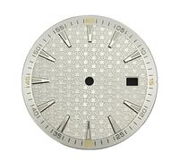 HRTUFN WCC00816 Esfera de Reloj 33,5 mm con Textura geométrica Multicolor y Esfera Luminosa Verde, Accesorios for Movimiento NH35, NH36 4R(White Yellow)