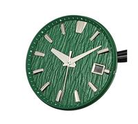 HRTUFN WCC00816 Esfera de Reloj 33,5 mm + manecillas con Superficie Textura Abedul Blanco y Esfera Fecha única. Reemplaza los Accesorios for el Movimiento NH35(3-684-04 2-888-01)